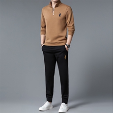 SA3067-2钱塘2020-2冬季厚款时尚休闲半高拉链中年男士卫衣P147，男装休闲套装，钱塘207-2
