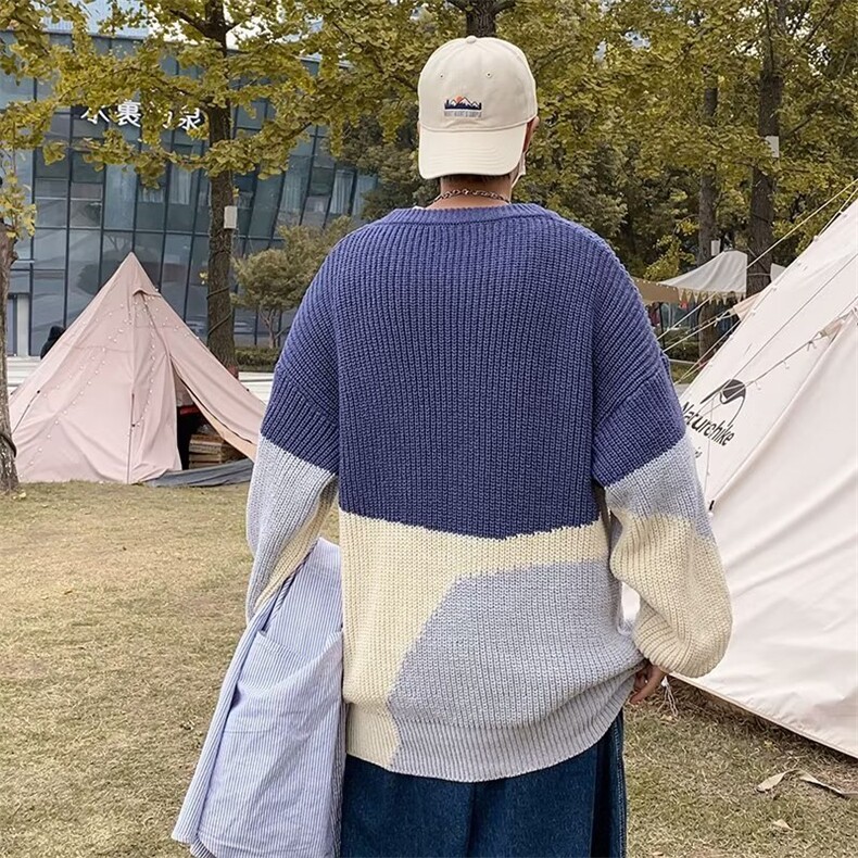 美式街头设计感圆领毛衣男慵懒风休闲针织衫M9971P40,男装针织衫/毛衣,星座1116-2