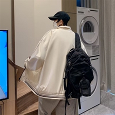 撞色拼接外套男潮牌街头宽松情侣休闲工装夹克BQ77P58，男装夹克，星座1116-2