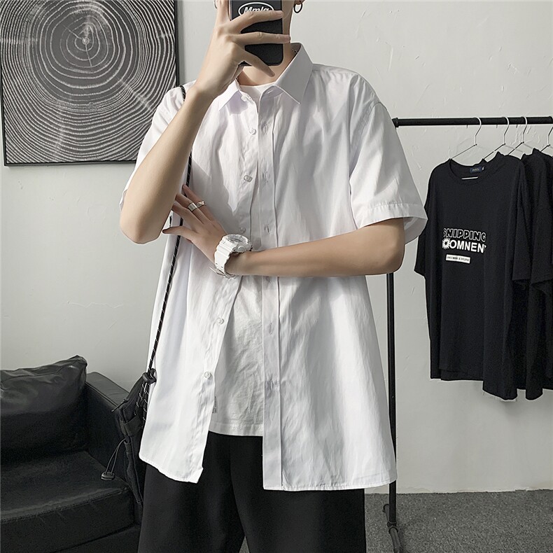5XL大码DK制服男JK短袖正装衬衫男工作服情侣装白衬衣D246-1-CS10,男装T恤,电商A426-1(原A430-1)