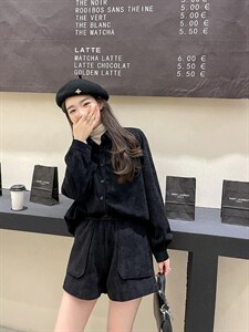 灯芯绒衬衫宽松外套图片