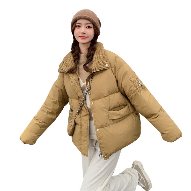 火龙果色短款羽绒服女2025冬季新款韩版小个子时尚加厚白鸭绒外套,女装羽绒服,2C022