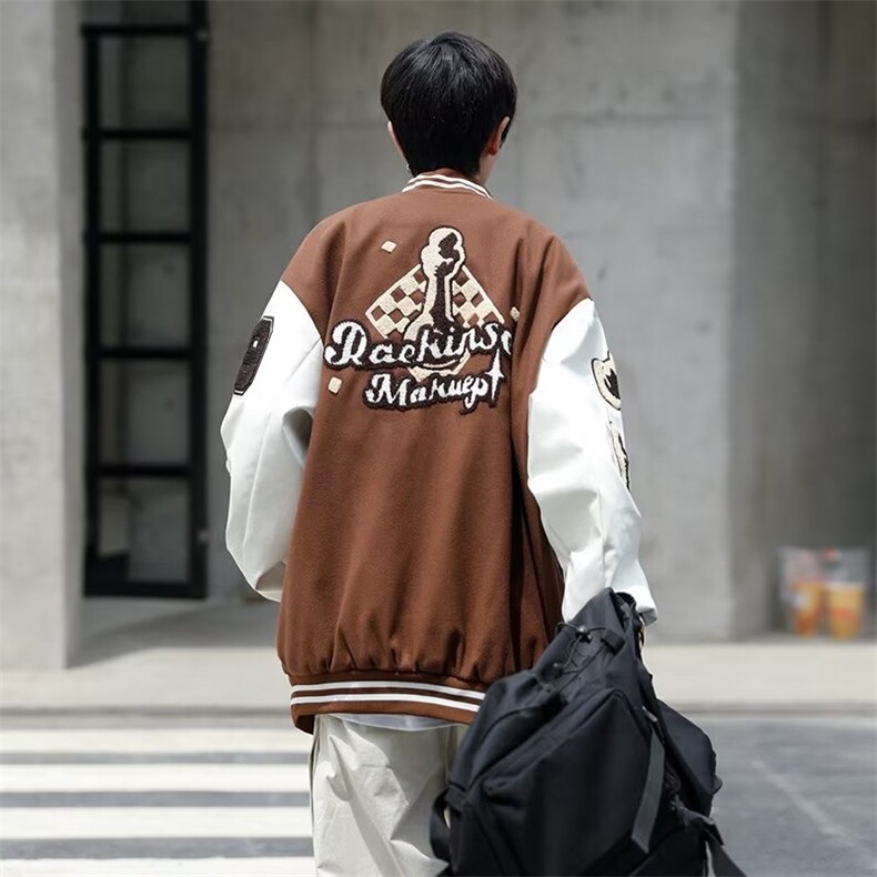 拼色棒球服男士2023新款春秋季美式潮牌ins宽松夹克HY622,男装夹克,星座1116-2