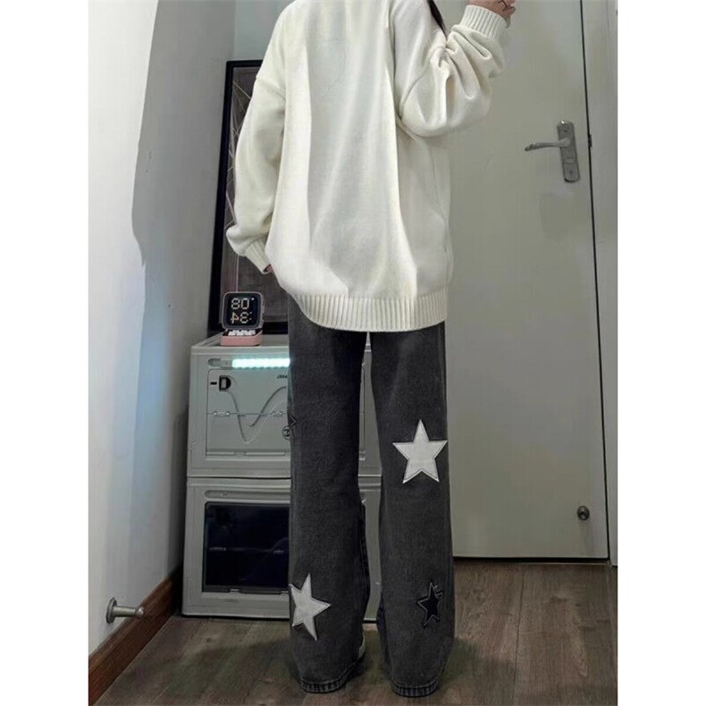 D5159-P45新款2024星星牛仔裤薄款美式直筒显瘦长裤子-网图现货,男装牛仔裤,星座603-2