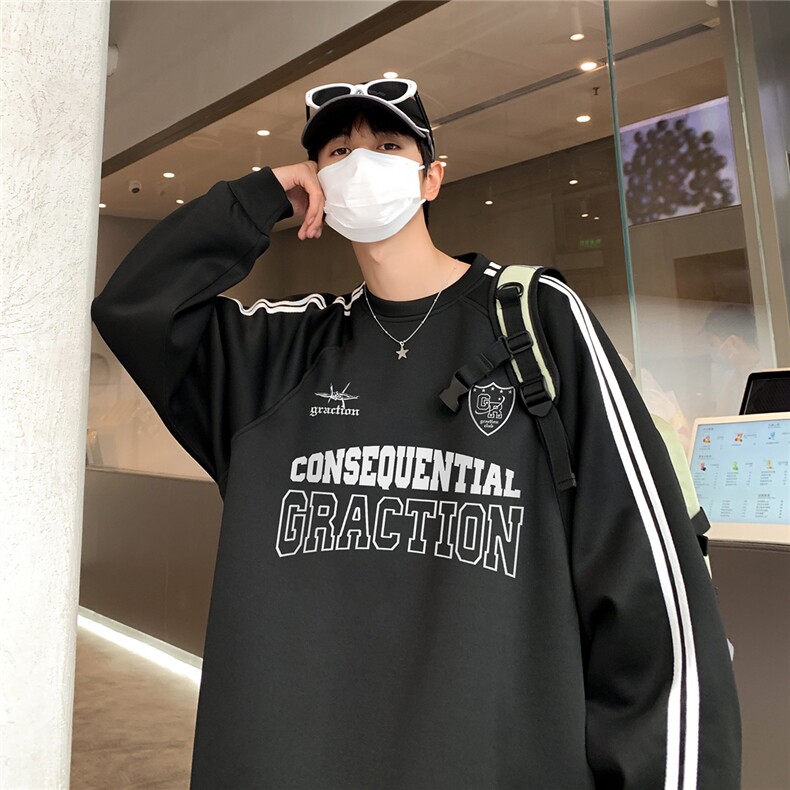 港风民宿秋款320G珠地情侣卫衣A247-B903P45控68,男装卫衣,电商A247