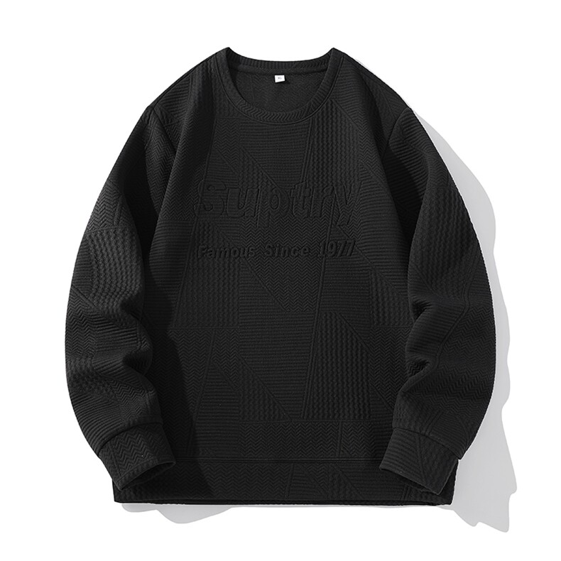 109-W1588款-特批38主推L-8XL360克提花大码圆领休闲卫衣男,男装卫衣,星座109
