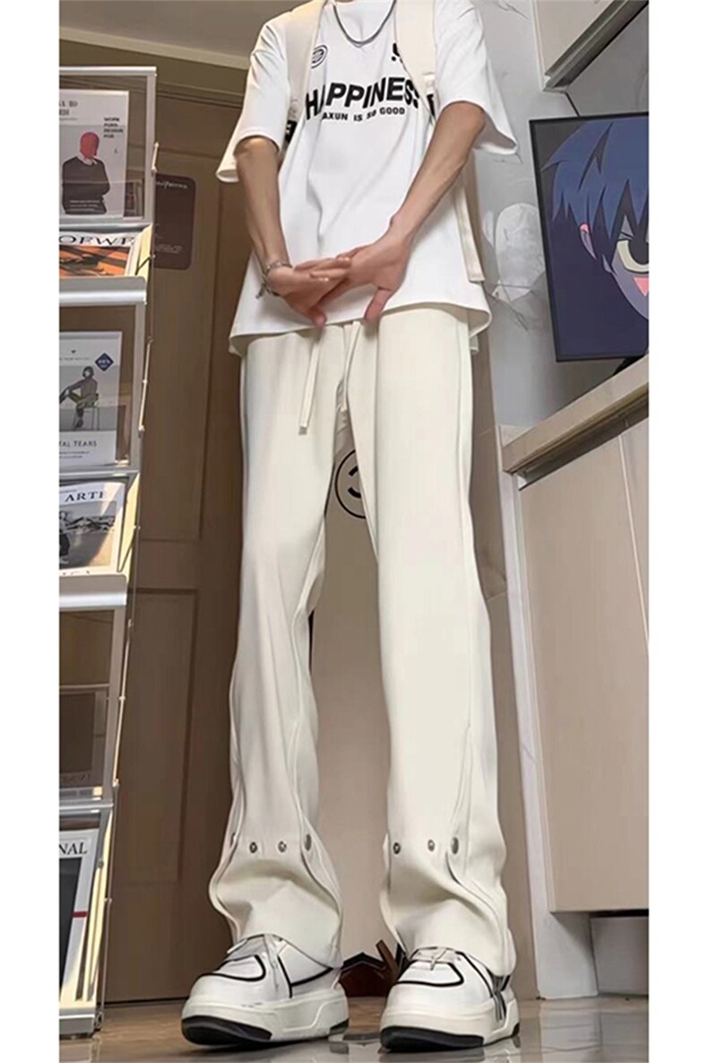 美式高街hiphop冰丝铆钉微喇休闲裤货号K2425P55,男装休闲裤,电商A063