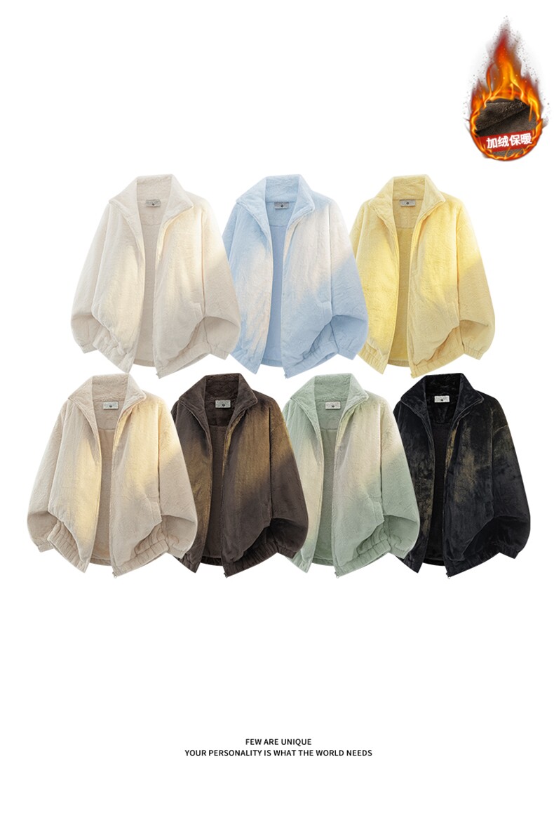 仿兔毛绒外套加绒潮牌情侣款保暖棉服男女D2660-TP60128,男装棉衣,电商A102
