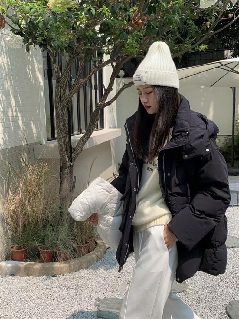 立领连帽羽绒服，女装羽绒服，里奈(1F)