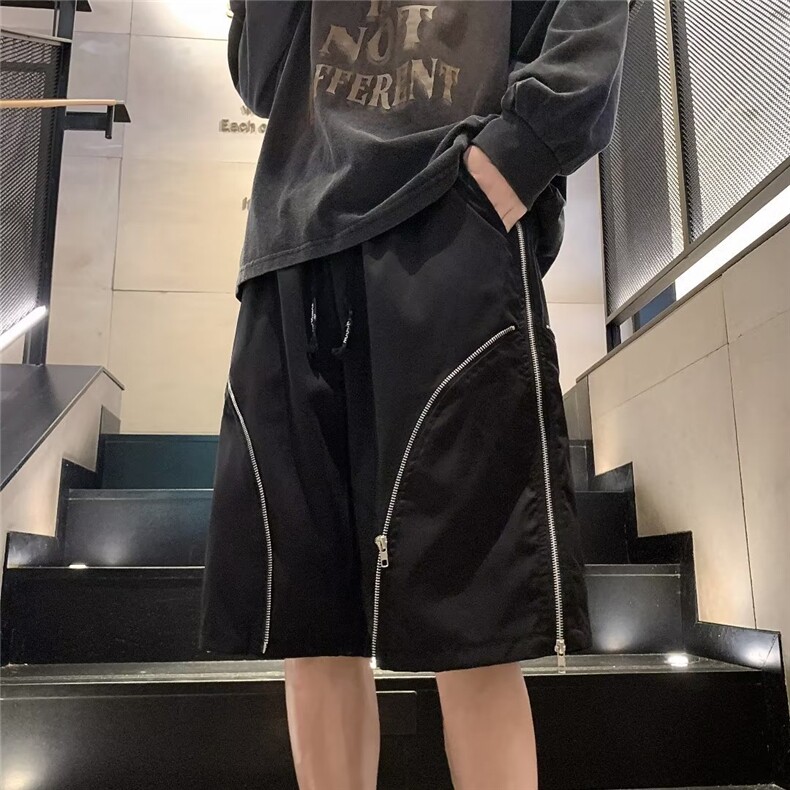 美式机能风vibe冲锋短裤男设计感小众高街工装拉链五分裤SX08P32,男装休闲裤,星座1116-2