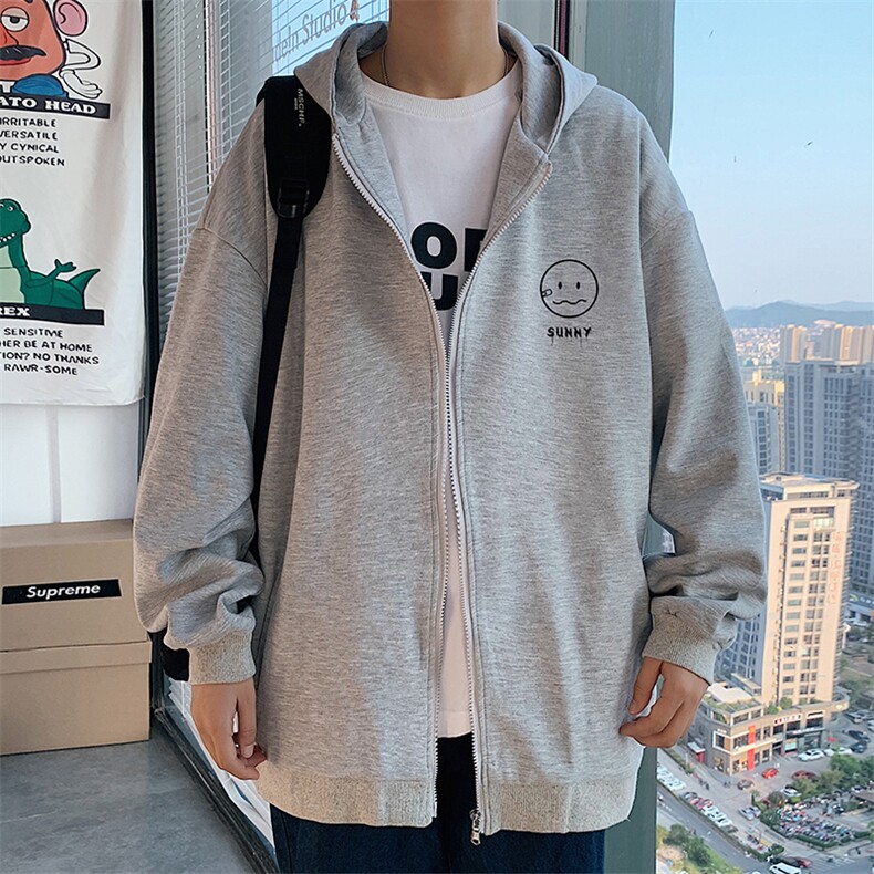 KS21072-P38 加绒P43 连帽开衫卫衣男运动外套大码班服图片
