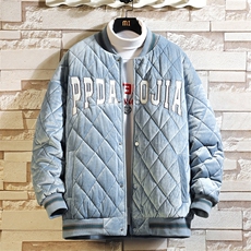 2023冬砖墙挂拍棉丝绒面料菱形格绗棉棒球服棉服M7236-P115，男装棉衣，电商A082