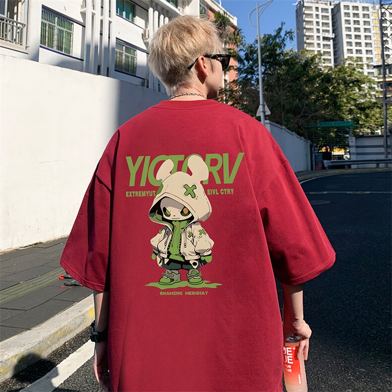 量大优供视频220克美式短袖t恤T2873得物直播有280克品质,男装T恤,电商A486