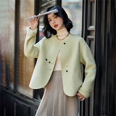 高级感气质短款毛呢外套女2025秋冬新款百搭超好看双面羊毛呢大衣，女装双面呢大衣，沁沁公主