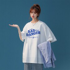 中性夏季美式潮宽松字母印花情侣百搭短袖T恤T1015P25控38，男装T恤，A247A