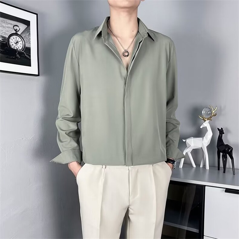 长袖衬衫男港风日系韩版潮流帅气衬衣Y38P35,男装衬衫,星座1116-2