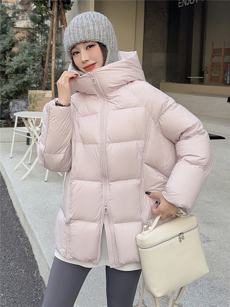 现货新标90白鸭绒2025年冬季厚款休闲风中长款保暖,女装羽绒服,琦鑫阁（原依鑫阁）