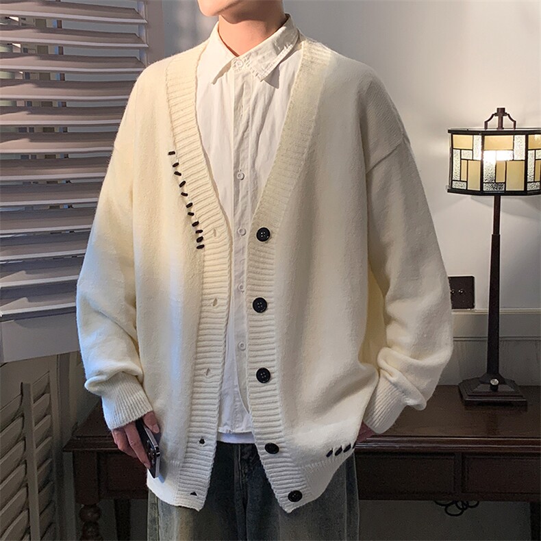 311B-1-CM-3970-P55控89港风穿线扣子开衫提花大码针织毛衣,男装针织衫/毛衣,星座311B-1