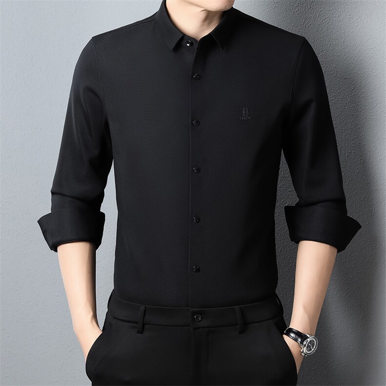 H6081钱塘2020-3秋冬新款男士加绒保暖衬衣商务休闲纯色衬衫P76,男装衬衫,钱塘207-3