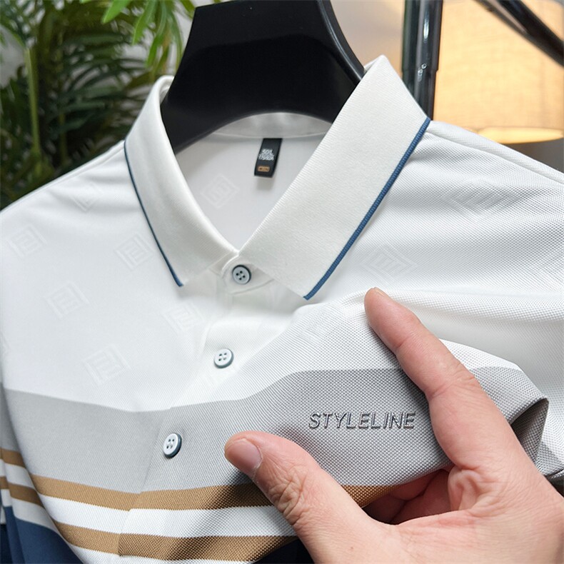 polo衫中年商务休闲男装夏季新款男士短袖T恤半袖翻领撞色上衣服,男装Polo衫,电商B212（原钱塘6029）