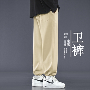 2024新款痞帅抽绳设计宽松直筒束脚卫裤潮牌男裤WK01-1特批23图片