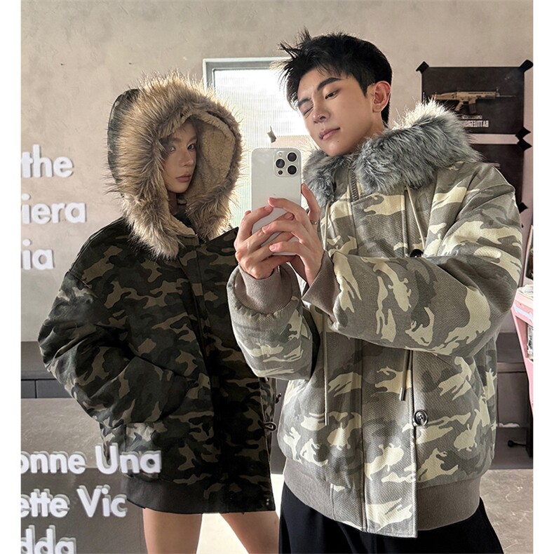 现货情侣迷彩棉服派克服座山雕棉衣外套冬5D4097-TP90178，男装棉衣，电商A102