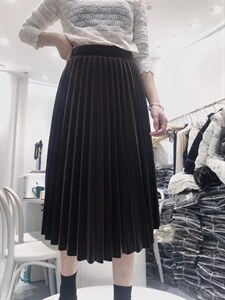 百搭长款丝绒百褶裙,其它,昕叶良品