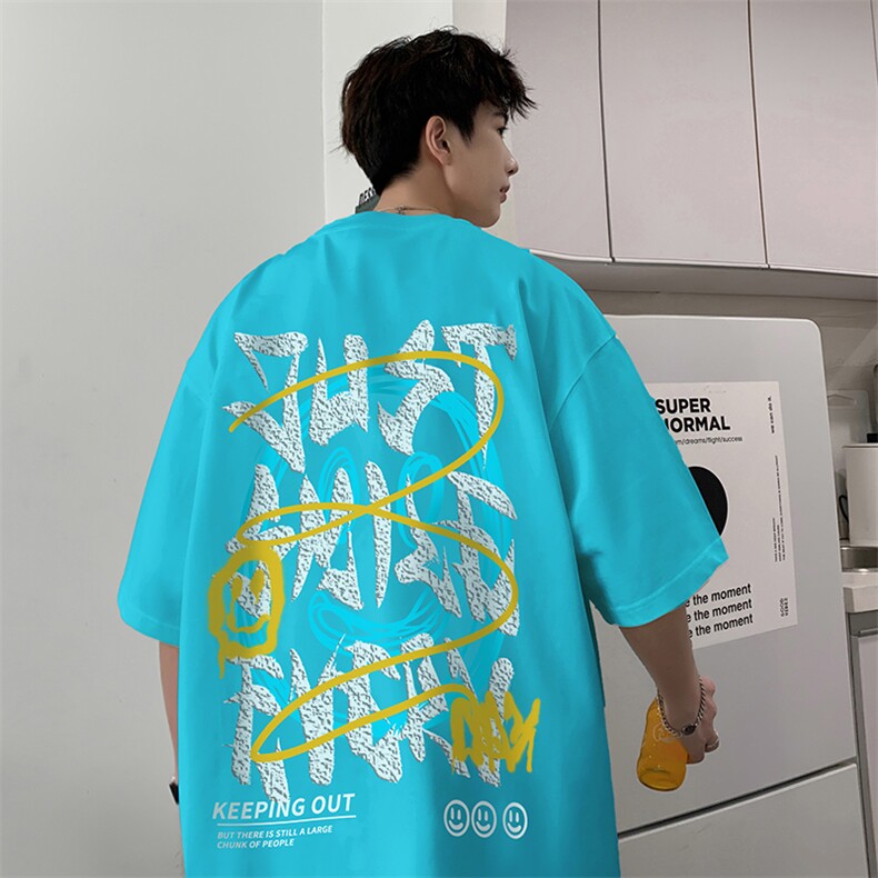 B239-T1013-P25短袖T恤男笑脸美式,男装T恤,星座514-2(原B239)