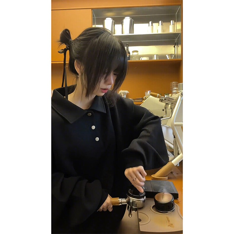 重磅翻领纽扣卫衣男春季潮牌美式复古cleanfit宽松休闲运动上衣服,女装短外套,电商A102B