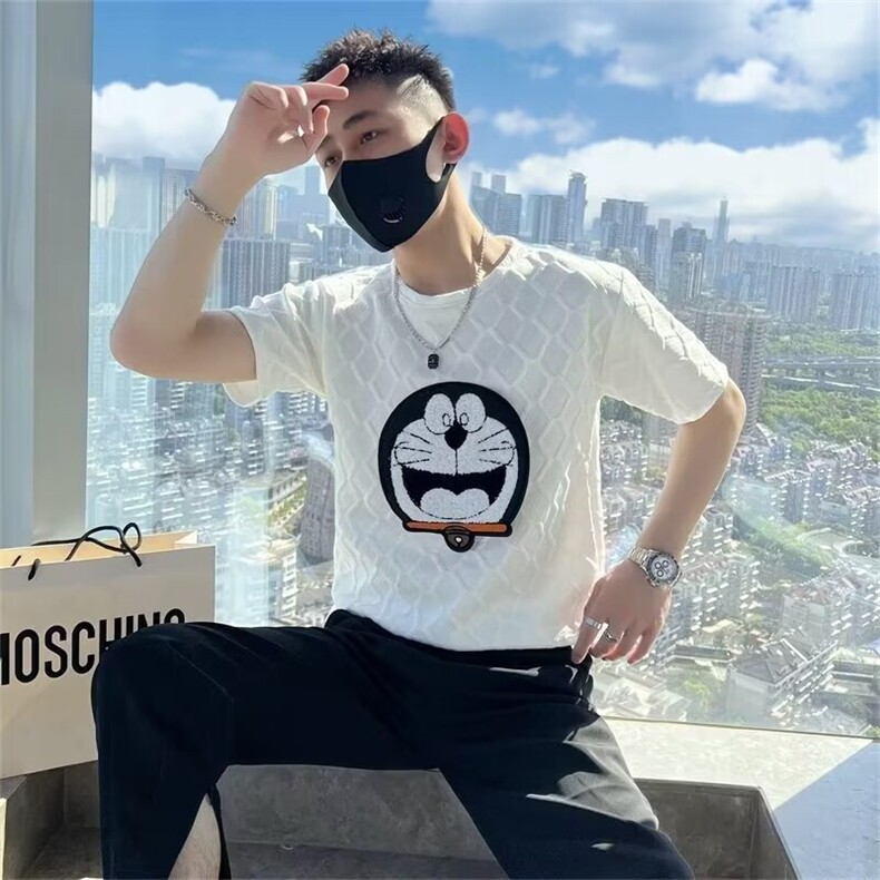 文艺男圆领纯色日系潮ins标准短袖时尚潮牌青春流行夏季潮流T恤图片