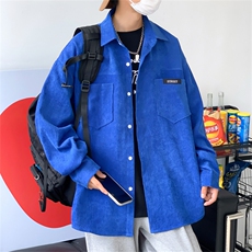 C6085/P40春装新款水洗灯芯绒衬衫男长袖衬衣大码宽松外套上衣男，男装衬衫，电商A141