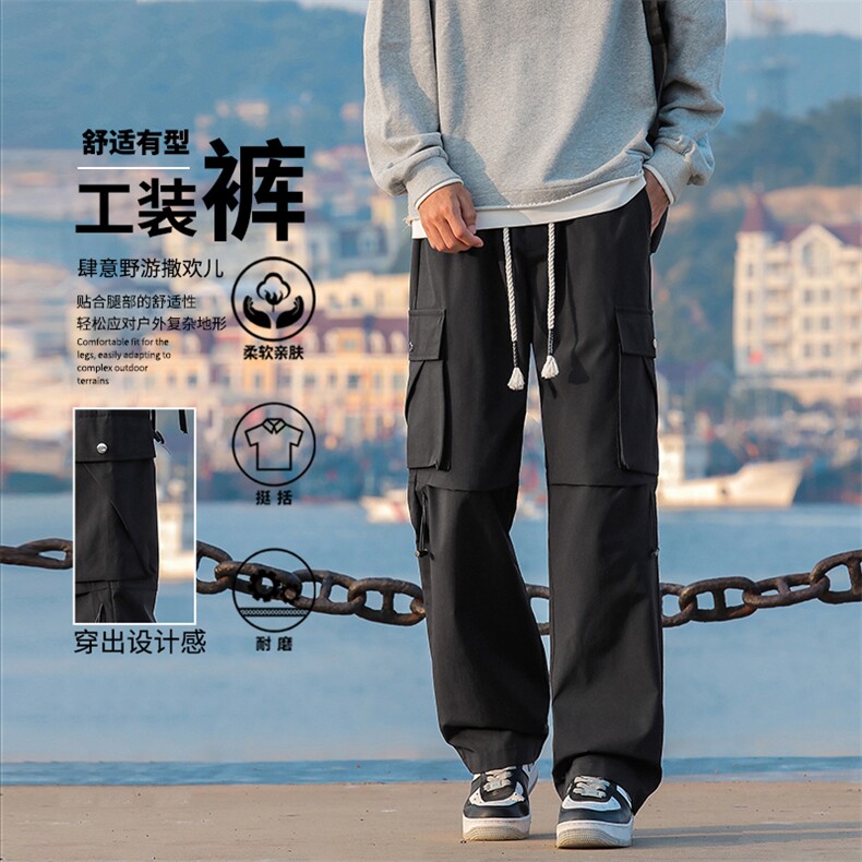 美式高街工装裤男生2024新款户外直筒有型休闲长裤子K720-特批-39图片