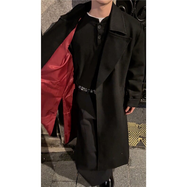 【现货】长款秋冬克鲁苏文职大衣宽松高级感外套DY05018P125,女装短外套,星座1004（原星座815-3）