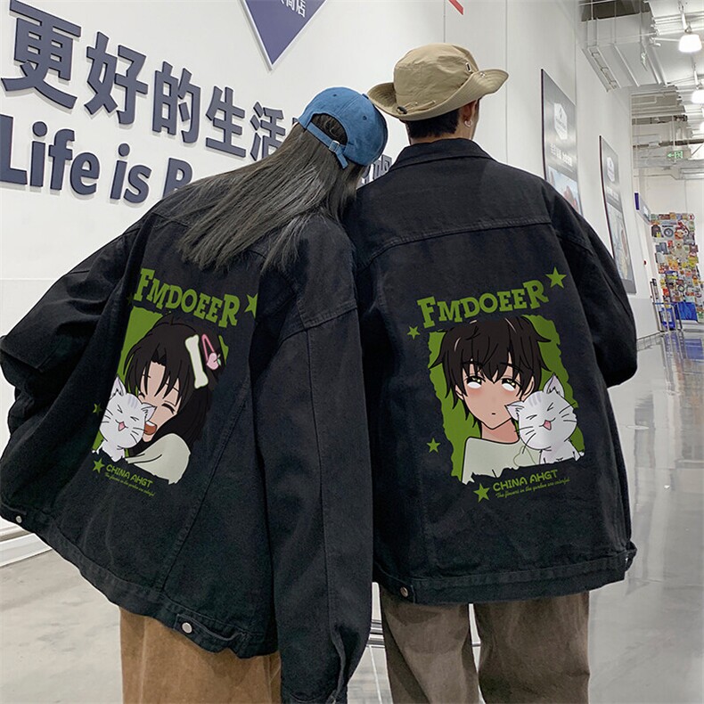 春季港风大码不一样情侣学生印花牛仔外套男JK556-P6588，男装夹克，星座912-1（原星座914-5）
