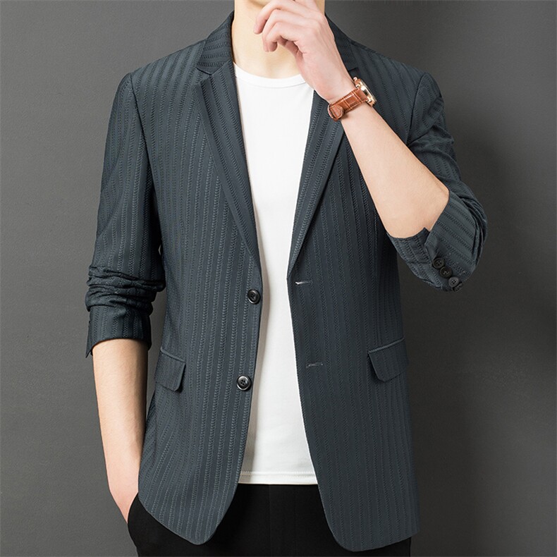 男士西装外套春秋季休闲西服男2023秋季新款中年爸爸单件上衣,男装西服,电商B212（原钱塘6029）