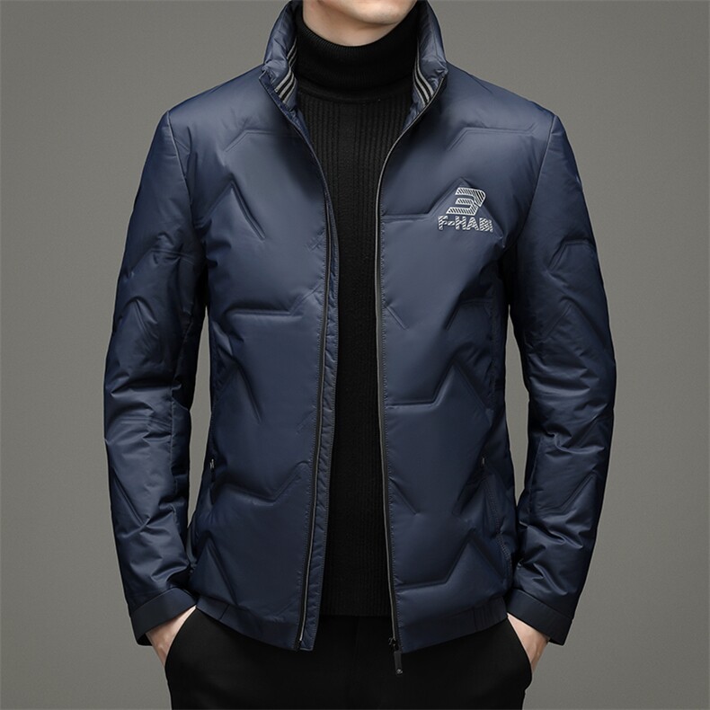 冬装新款商务休闲纯色羽绒服中青年男士立领面包服SNDAF3323-P240,男装羽绒服,电商B212（原钱塘6029）