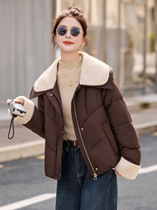 2025年冬季韩版宽松设计感毛毛翻领加厚羽绒服女高端保暖洋气，女装羽绒服，衣之秀