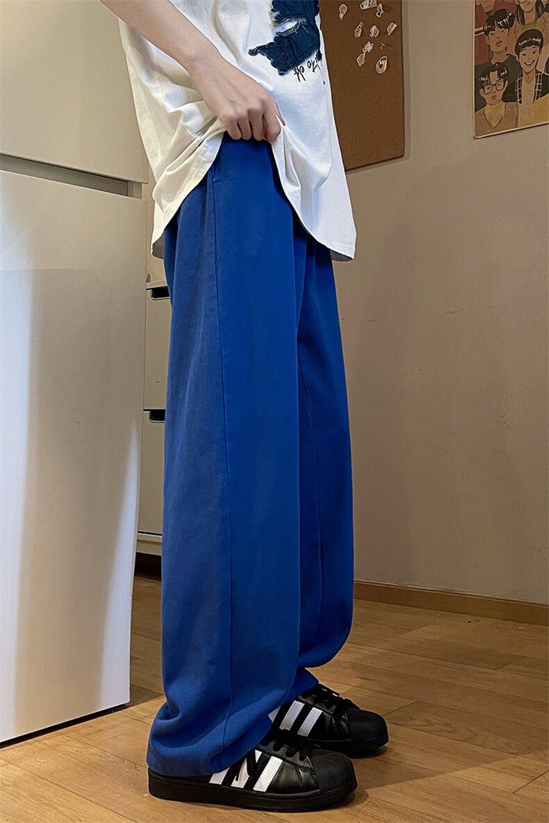 8XL-M特大码高级垂坠感休闲裤男薄款冰丝裤宽松直筒拖地裤K964P48,男装休闲裤,电商D206-1