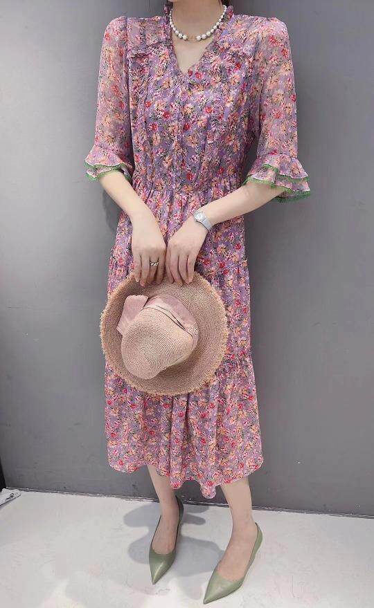 夏季新款，碎花连衣裙，女装连衣裙，芳姿菲