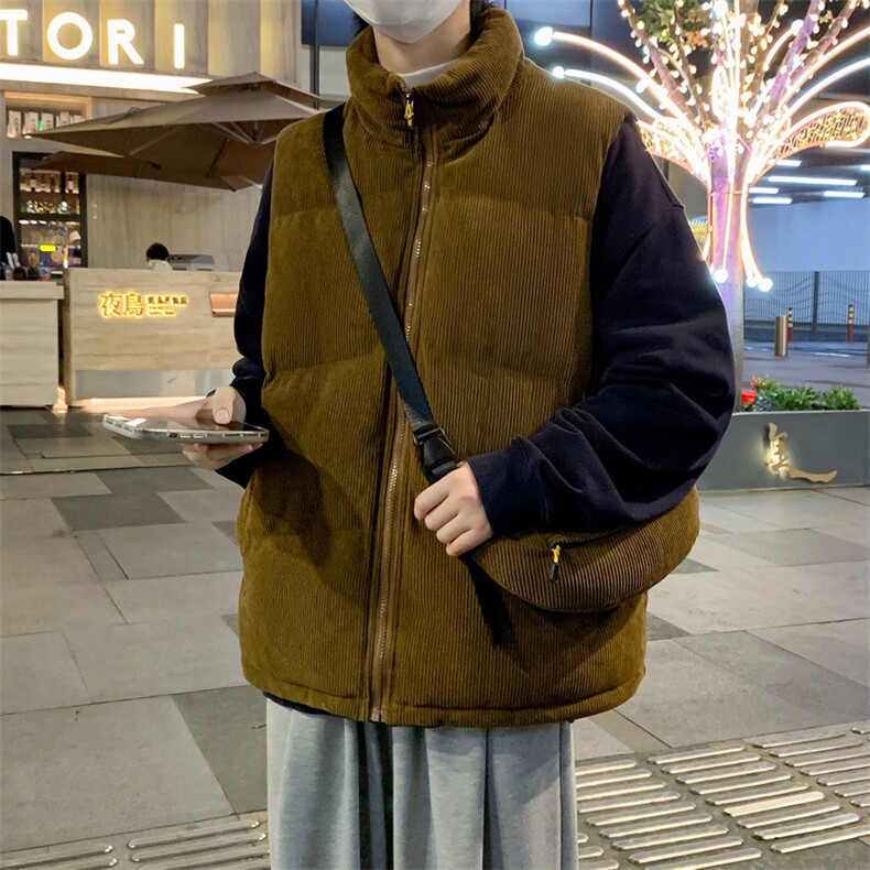 灯芯绒棉马甲男2024秋冬季新款棉衣休闲保暖加厚外套,男装棉衣,星座410-6（原星座1304-1）