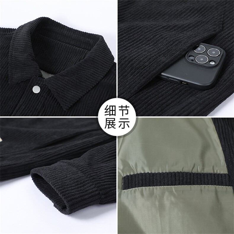 新款复古翻领工装夹克男士外套灯芯绒外套百搭潮流夹克JK07-P60,男装夹克,星座1403A