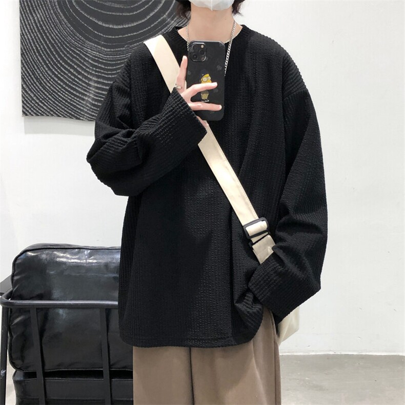 现货重磅400g高品质大码长袖T恤男垂感打底衫T33特批P40,男装T恤,电商A351