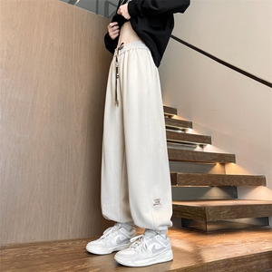 8XL-M束脚运动裤加肥加大码美式高街休闲卫裤阔腿长裤KZ1922/P58图片