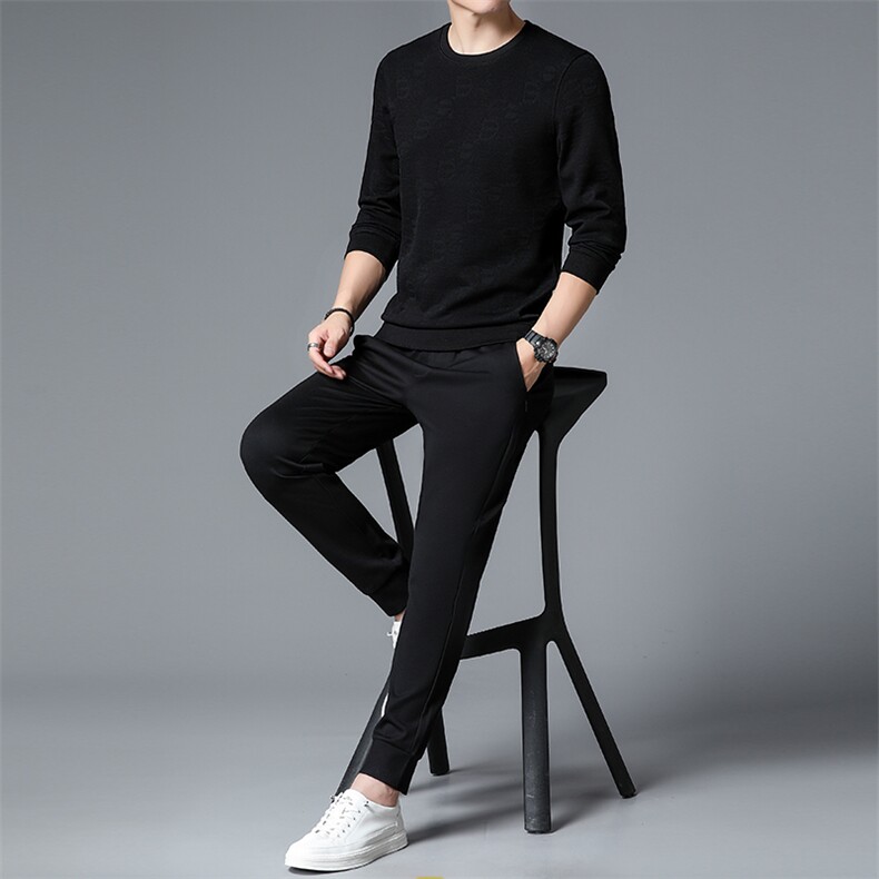 S3077-2钱塘2020-2中青年男士春秋新款时尚休闲帅气长袖卫衣P132,男装休闲套装,钱塘207-2