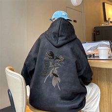特P43控78秋季360G麂皮绒印花宽松休闲连帽卫衣JWY3267，男装卫衣，电商B370