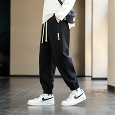 抖音直播宽松休闲裤男潮牌宽松哈伦束脚九分裤潮流百哈青少年长裤，男装休闲裤，星座815-2