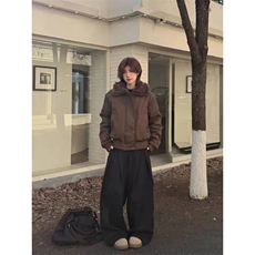巴恩风毛领夹克棉服男冬季加厚夹棉御寒保暖哈灵顿座山雕棉衣外套，男装夹克，四季星座505