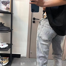 1506-1/K9991/P42潮男四道杆印花水洗牛仔裤男直筒显瘦复古牛仔裤，男装牛仔裤，星座1506-1