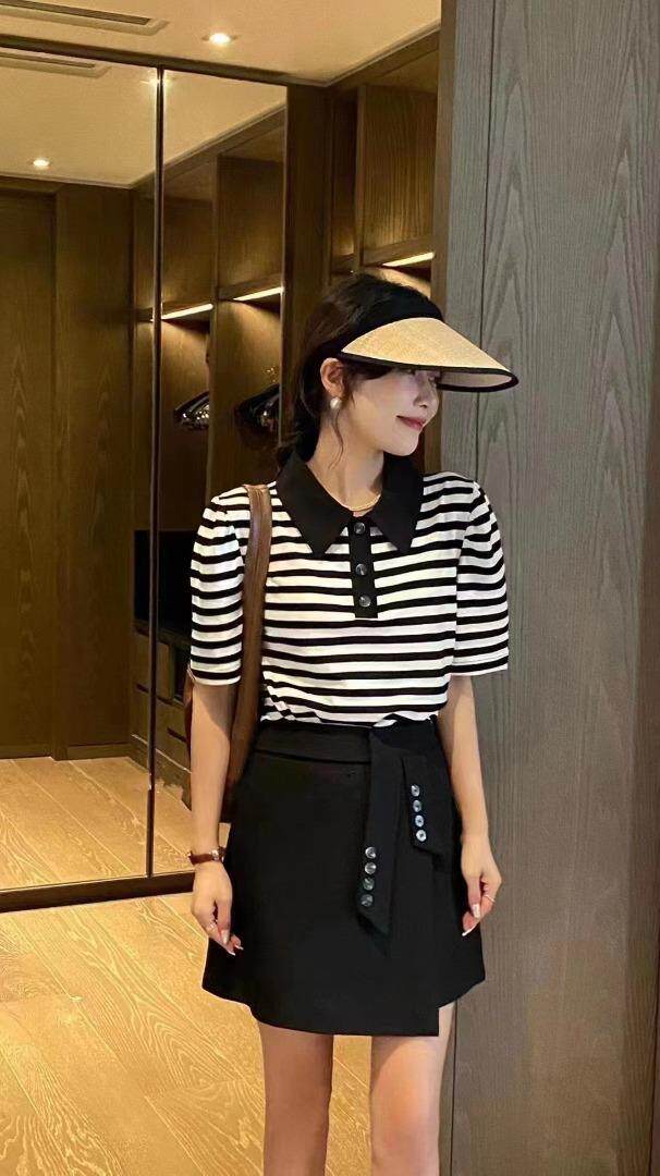 现货条纹裙子两件套，其它，与跃