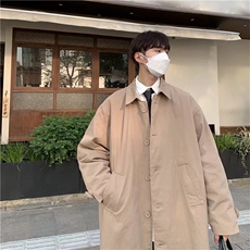港风休闲男士风衣卡其中长款Y6517P50，男装风衣，星座1116-2